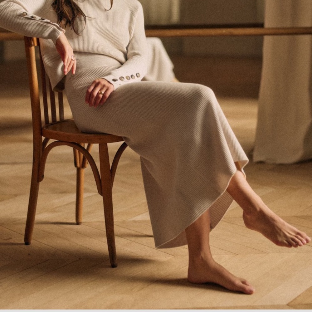 Sézane Naelle Skirt in Natural